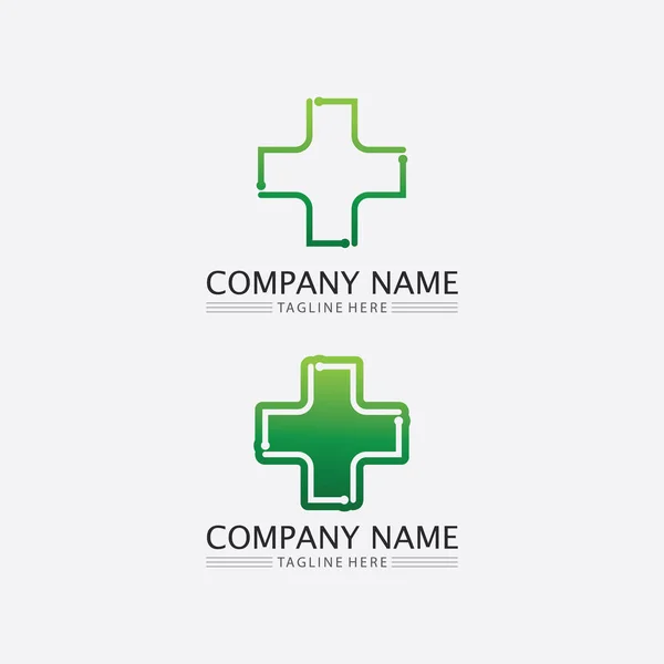 病院のロゴや医療アイコンのシンボルテンプレートのアイコンアプリ — ストックベクタ