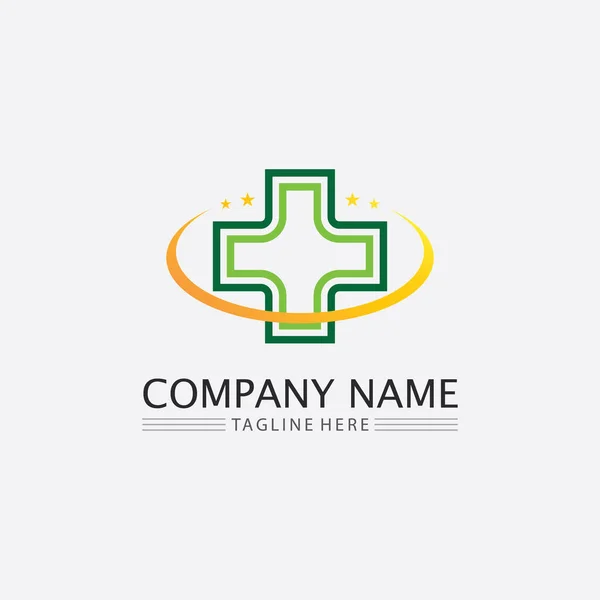 病院のロゴや医療アイコンのシンボルテンプレートのアイコンアプリ — ストックベクタ