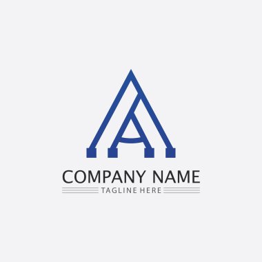 Bir Harf ve yazı tipi Logo Şablonu vektör resimleme tasarımı