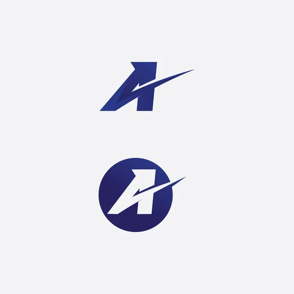 Una Carta Fuente Logotipo Diseño Plantilla Vector Icono Ilustración Diseño — Vector de stock