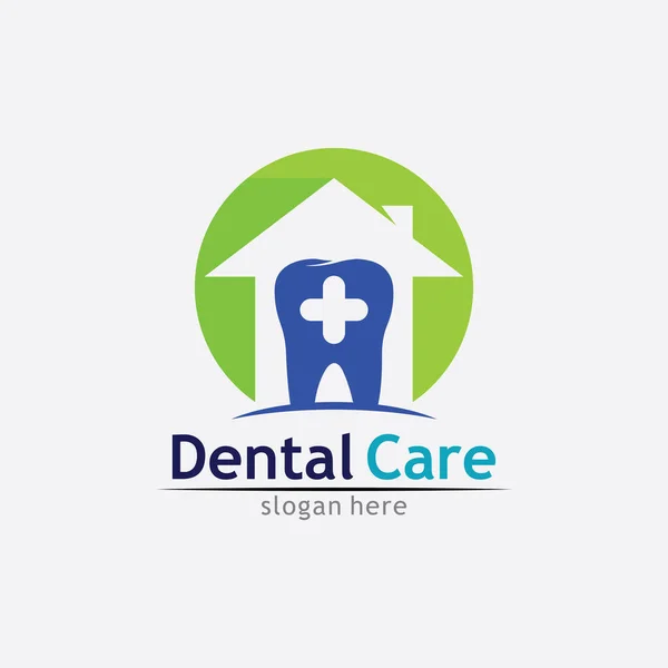 Logotipo Dental Dentário Modelo Vetor Ilustração Ícone Design —  Vetores de Stock