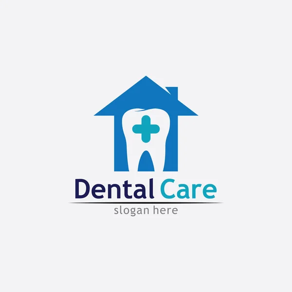 Logotipo Dental Dentário Modelo Vetor Ilustração Ícone Design — Vetor de Stock