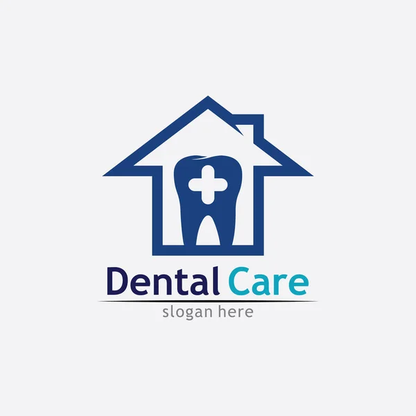 Logotipo Dental Dentário Modelo Vetor Ilustração Ícone Design —  Vetores de Stock