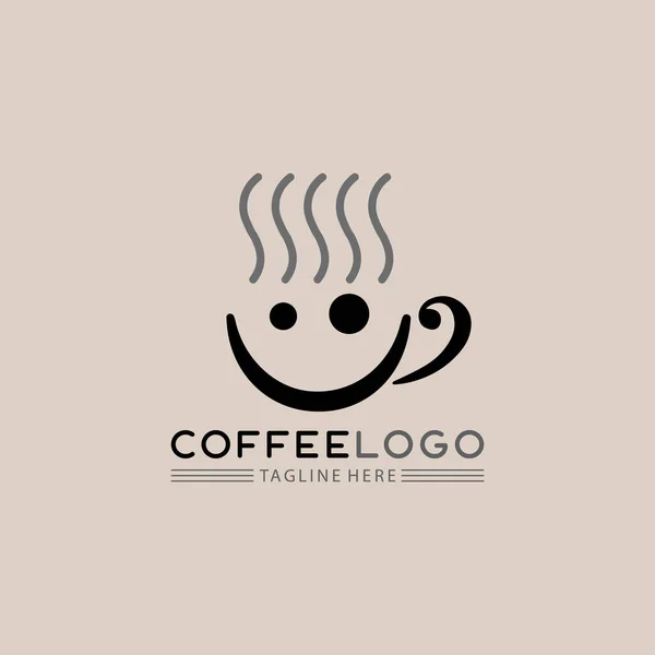 Kahve fincanı Logo Şablon vektör tasarımı