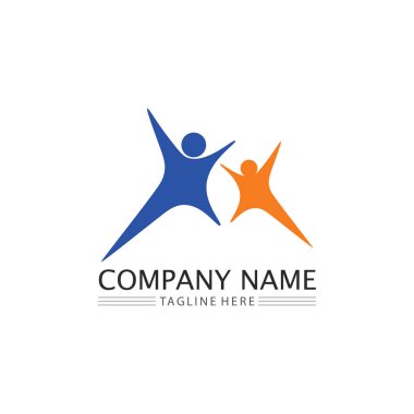 People Community, care group network ve sosyal simge tasarım şablonu