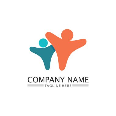 People Community, care group network ve sosyal simge tasarım şablonu