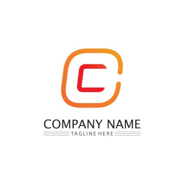 C Harfi Logosu ve C Şablon vektör simgesi tasarımı
