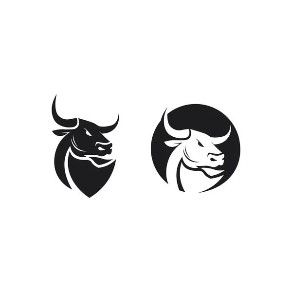 Toro Búfalo Cabeza Vaca Animal Mascota Logo Diseño Vector Para — Vector de stock