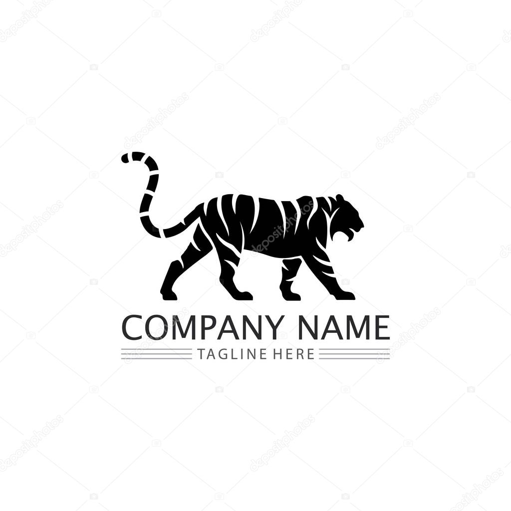 Tiger logo and mascot design animal Vector illustration