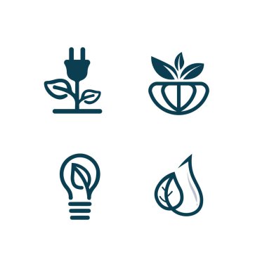 Yeşil ağaç yaprağı ekoloji doğa elementi vektörü logoları