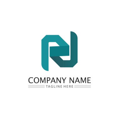 N Harfi ve yazı tipi Logo Şablonu vektör resimleme tasarımı