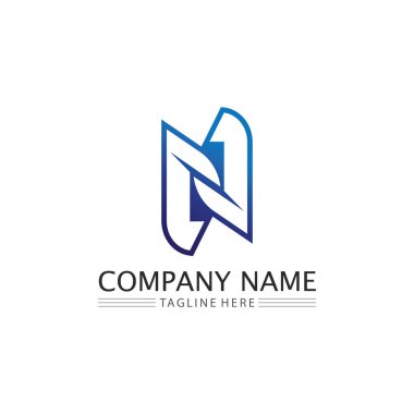 N Harfi ve yazı tipi Logo Şablonu vektör resimleme tasarımı