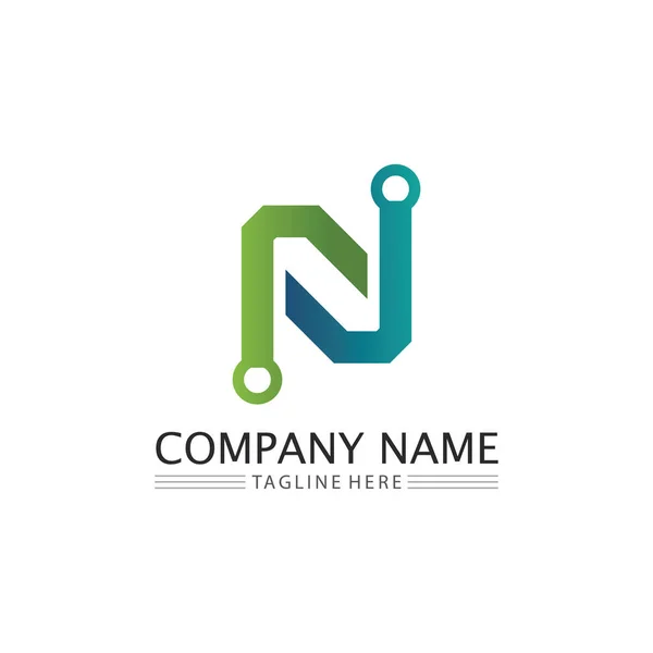 Carta Fonte Logo Template Vetor Ícone Ilustração Design — Vetor de Stock