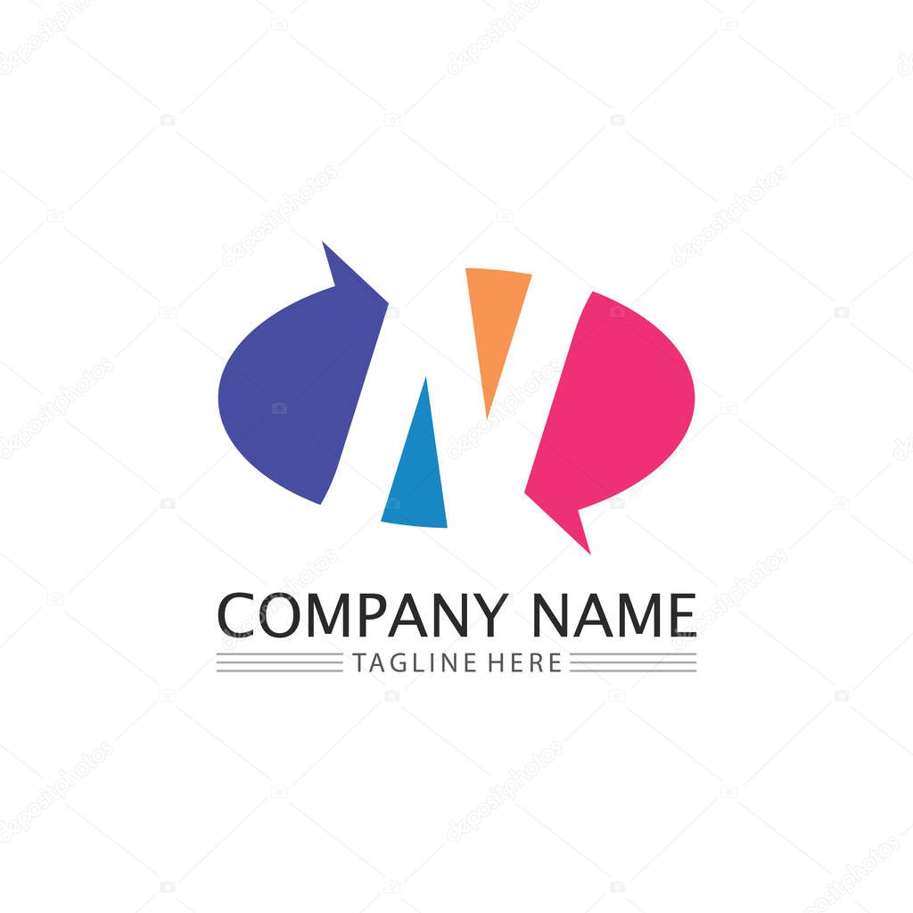 N letter and logo font company logo business and letter initial N design vector and letter for logo