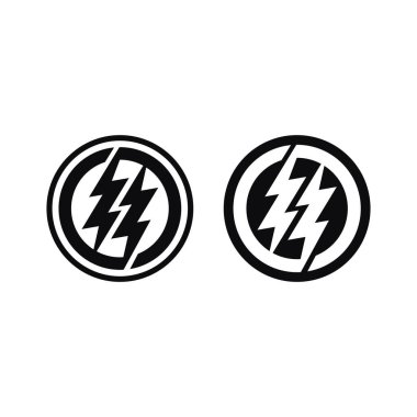 güç vektörü, flaş ogo ve yıldırım ve ikon elektrik illüstrasyon şablonu tasarımı 