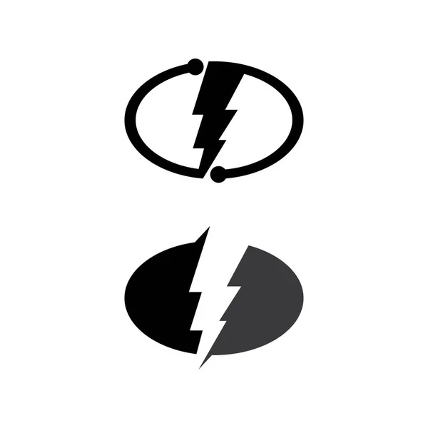 Teljesítményvektor Flash Ogo Villámcsapás Ikon Elektromos Illusztráció Sablon Tervezés — Stock Vector