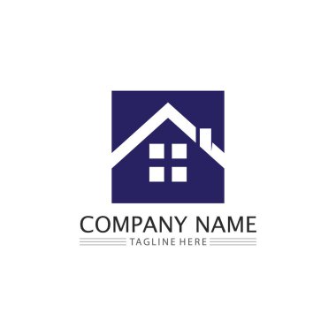 Bina logosu, logosu, ev logosu, mimari, ikon, ikamet ve şehir, kasaba, tasarım ve pencere, mülk, iş logosu, vektör evi