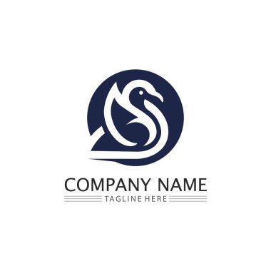 Kuşlar ve güvercin logosu tasarımı ve vektör hayvan kanatları ve uçan kuş.