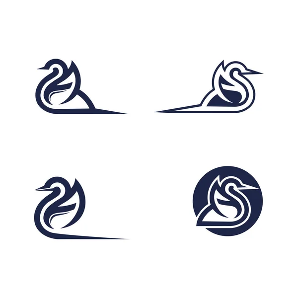 Vögel Und Schwalben Logo Design Und Vektor Tierflügel Und Fliegender — Stockvektor