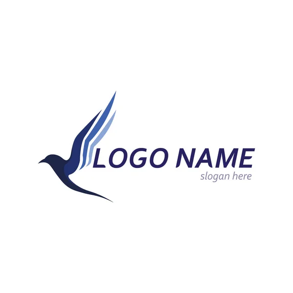 Uccelli Rondine Colomba Logo Design Vettore Ali Animali Uccelli Volanti — Vettoriale Stock