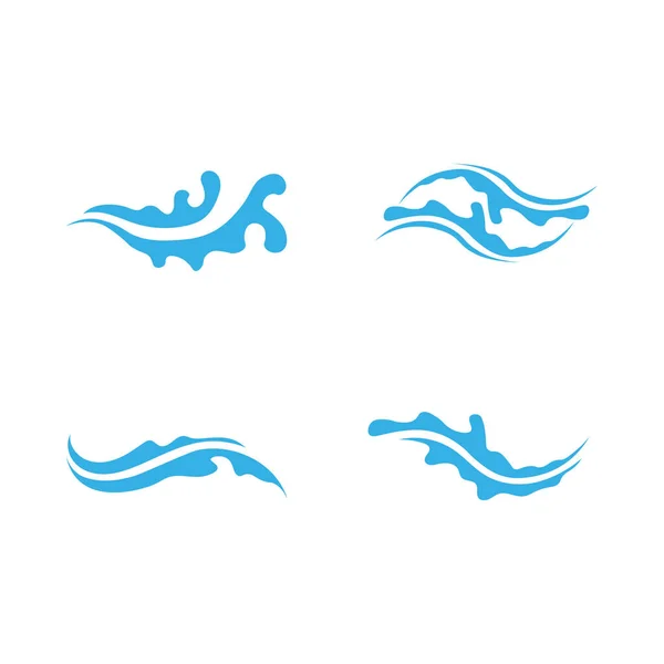 Vague Icône Goutte Eau Vecteur Illustration Conception Logo Entreprise — Image vectorielle