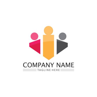 Halkın logosu, ekibi, başarısı, çalışanlar, grup ve topluluk, şirket ve iş logosu vektörü ve tasarım bakımı, aile simgesi logosu başarısı