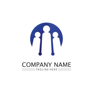 Halkın logosu, ekibi, başarısı, çalışanlar, grup ve topluluk, şirket ve iş logosu vektörü ve tasarım bakımı, aile simgesi logosu başarısı