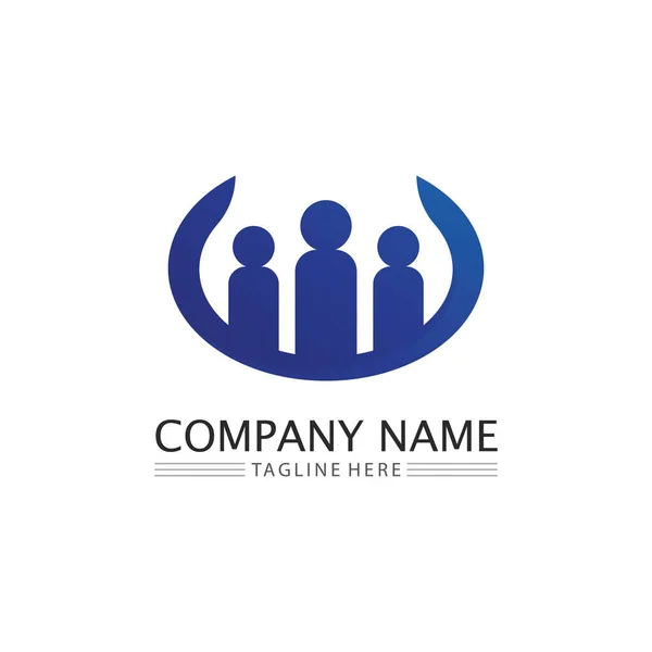 People Logo Team Succes People Work Group Community Group Company — Stock Vector