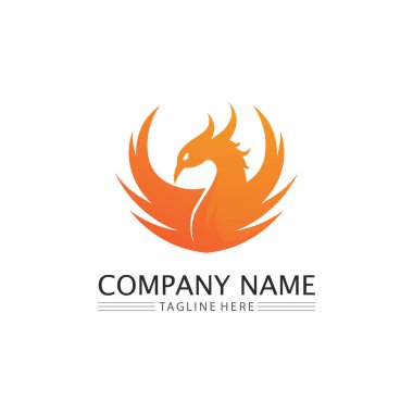 Anka kuşu sembolü ve logo tasarımı vektör çizimi