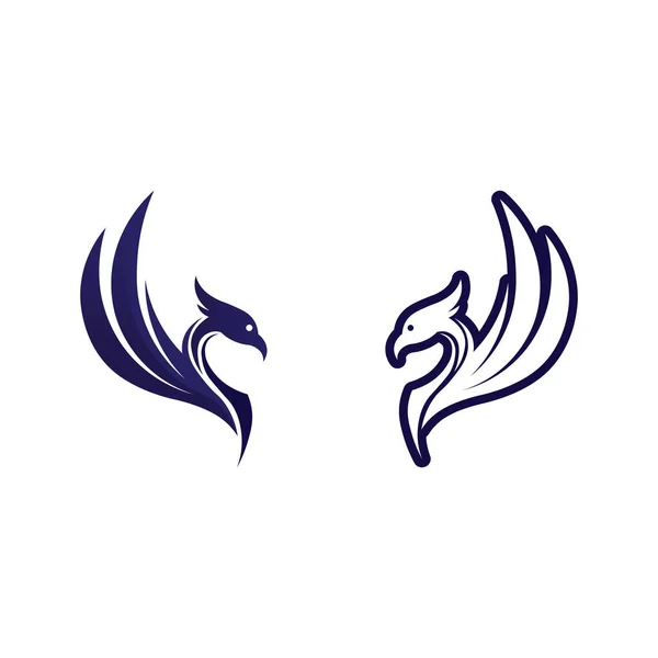 Phoenix Bird Symbol Logo Design Vector Illustration — Vettoriale Stock