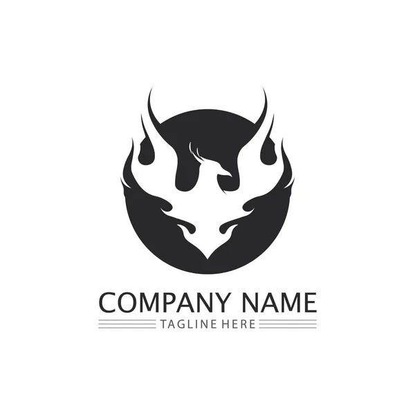 Phoenix Bird Symbol Logo Design Vector Illustration — Vetor de Stock