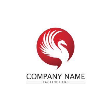 Anka kuşu sembolü ve logo tasarımı vektör çizimi