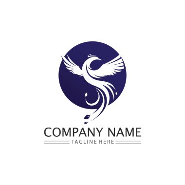 Anka kuşu sembolü ve logo tasarımı vektör çizimi