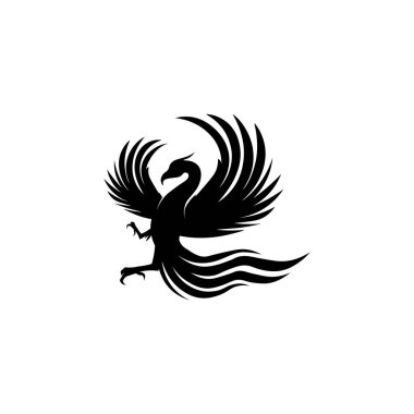 phoenix bird symbol and logo design vector illustration