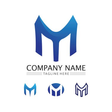M Harfi Logo Şablonu iş ve kimlik tasarım logosu