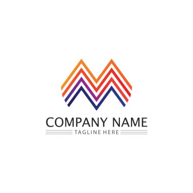M Harfi Logo Şablonu iş ve kimlik tasarım logosu