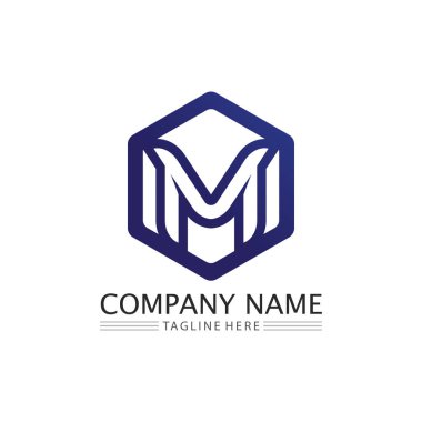 M Harfi Logo Şablonu iş ve kimlik tasarım logosu