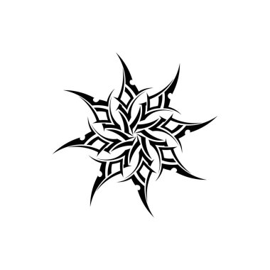 kabile, klasik, siyah, etnik dövme ikonu vektör çizim logosu