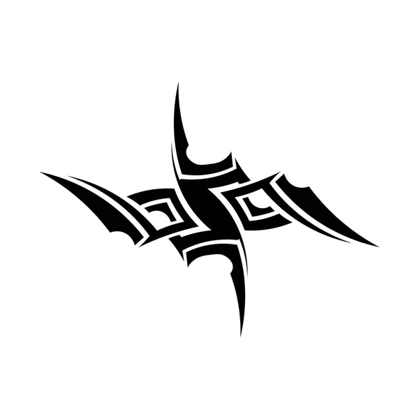 Logotipo Design Ilustração Vetor Ícone Tatuagem Tribal Clássico Preto Étnico — Vetor de Stock