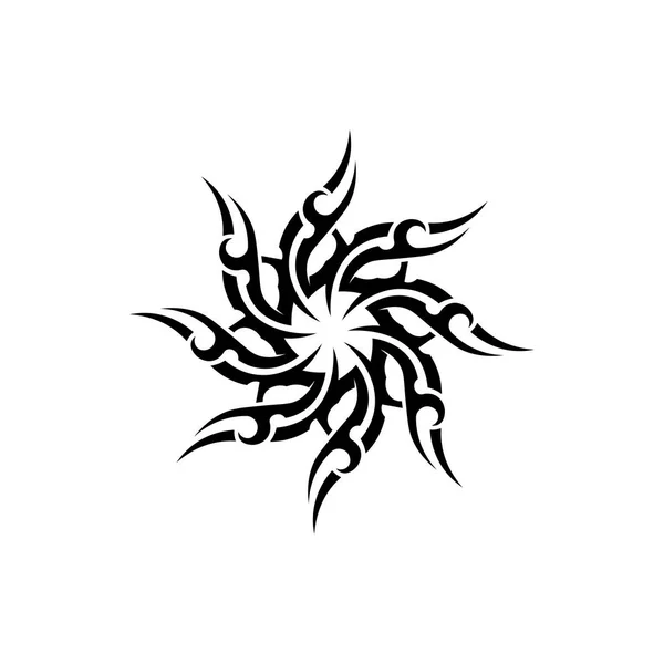 Tribal Klassiek Zwart Etnische Tatoeage Icoon Vector Illustratie Ontwerp Logo — Stockvector