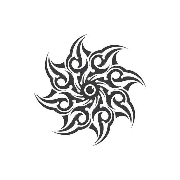 Logotipo Design Ilustração Vetor Ícone Tatuagem Tribal Clássico Preto Étnico —  Vetores de Stock