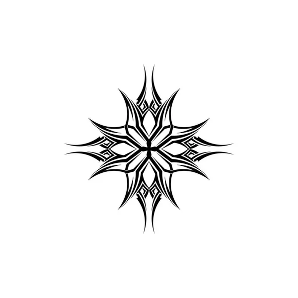 Племінний Класичний Чорний Етнічний Татуювання Значок Векторні Ілюстрації Дизайну Логотипу — стоковий вектор