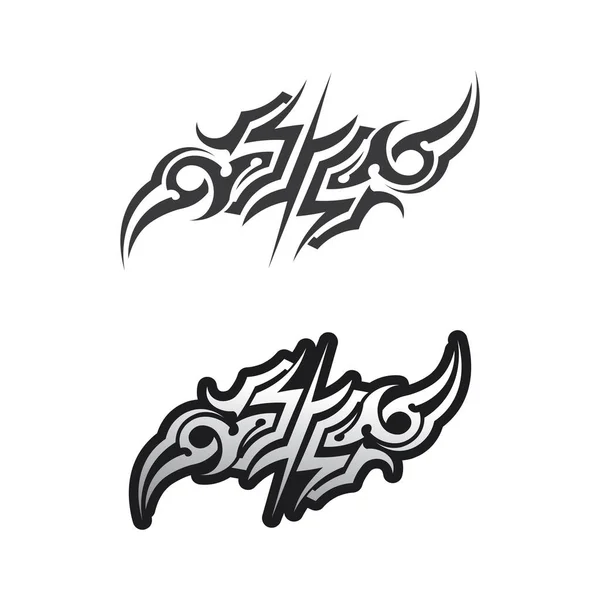 Tribal Klassiek Zwart Etnische Tatoeage Icoon Vector Illustratie Ontwerp Logo — Stockvector