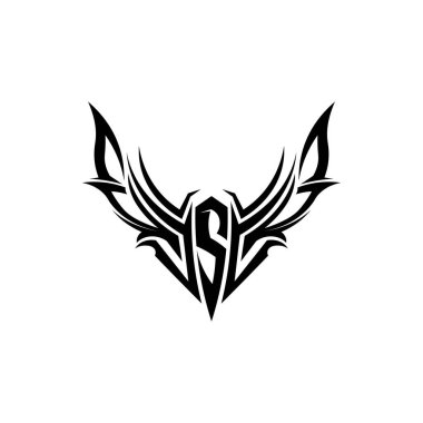 kabile, klasik, siyah, etnik dövme ikonu vektör çizim logosu