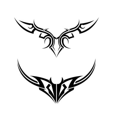 kabile, klasik, siyah, etnik dövme ikonu vektör çizim logosu