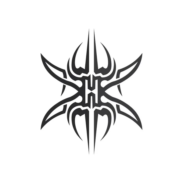 Logo Desain Ikon Tato Vektor Suku Klasik Hitam Etnis - Stok Vektor