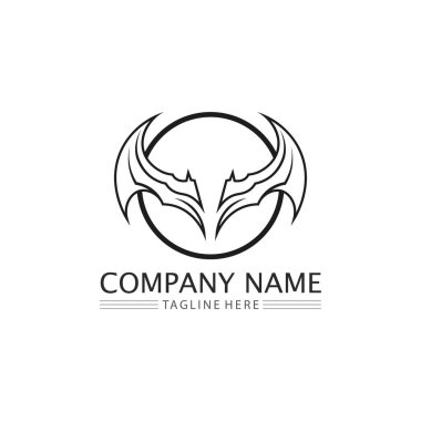 Yarasa logosu hayvan ve vektörü, kanatlar, siyah, cadılar bayramı, vampir, gotik, illüstrasyon, tasarım yarasa simgesi