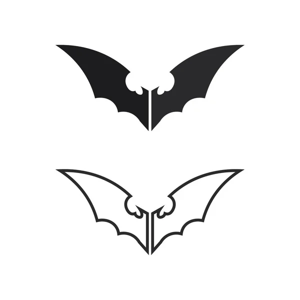Vleermuis Logo Dier Vector Vleugels Zwart Halloween Vampier Gothic Illustratie — Stockvector