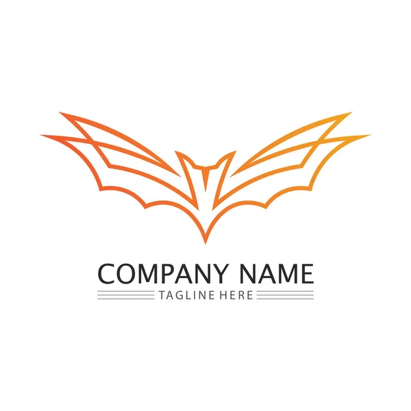 Vleermuis Logo Dier Vector Vleugels Zwart Halloween Vampier Gothic Illustratie — Stockvector