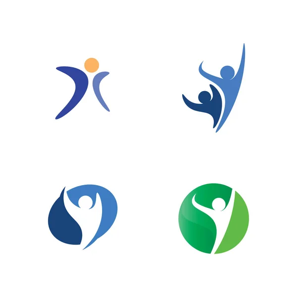 人々のロゴ チーム 成功の人々の仕事 グループとコミュニティ グループ会社とビジネスロゴベクトルとデザインケア 家族のアイコン成功のロゴ — ストックベクタ